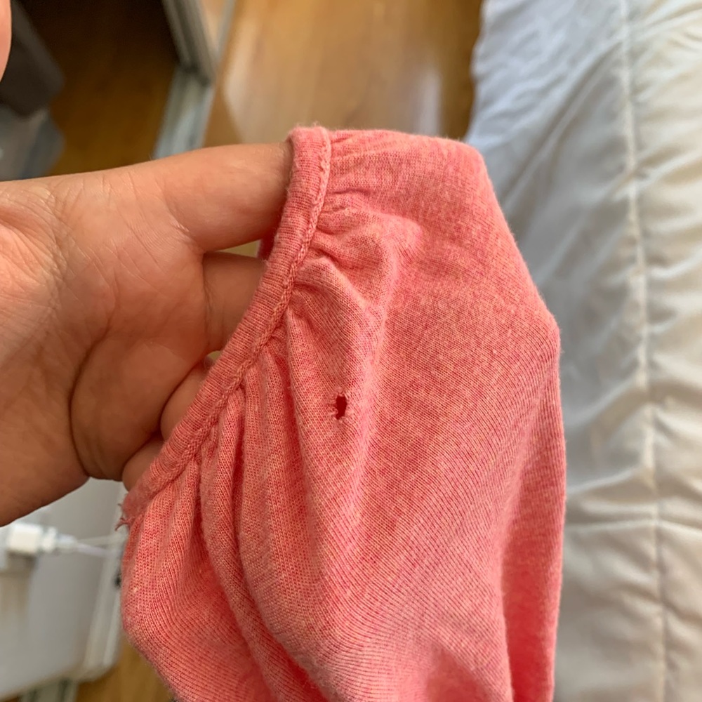 We The Free Pink Linen Blend V Neck ¾ Sleeve Top Size Small - Picture 10 of 12